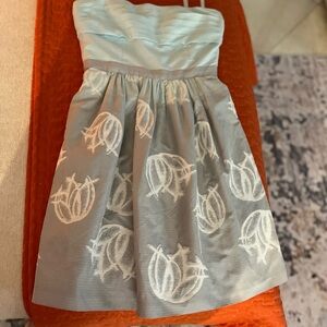 BCBGMaxAzria Gray Strapless Sundress Cocktail